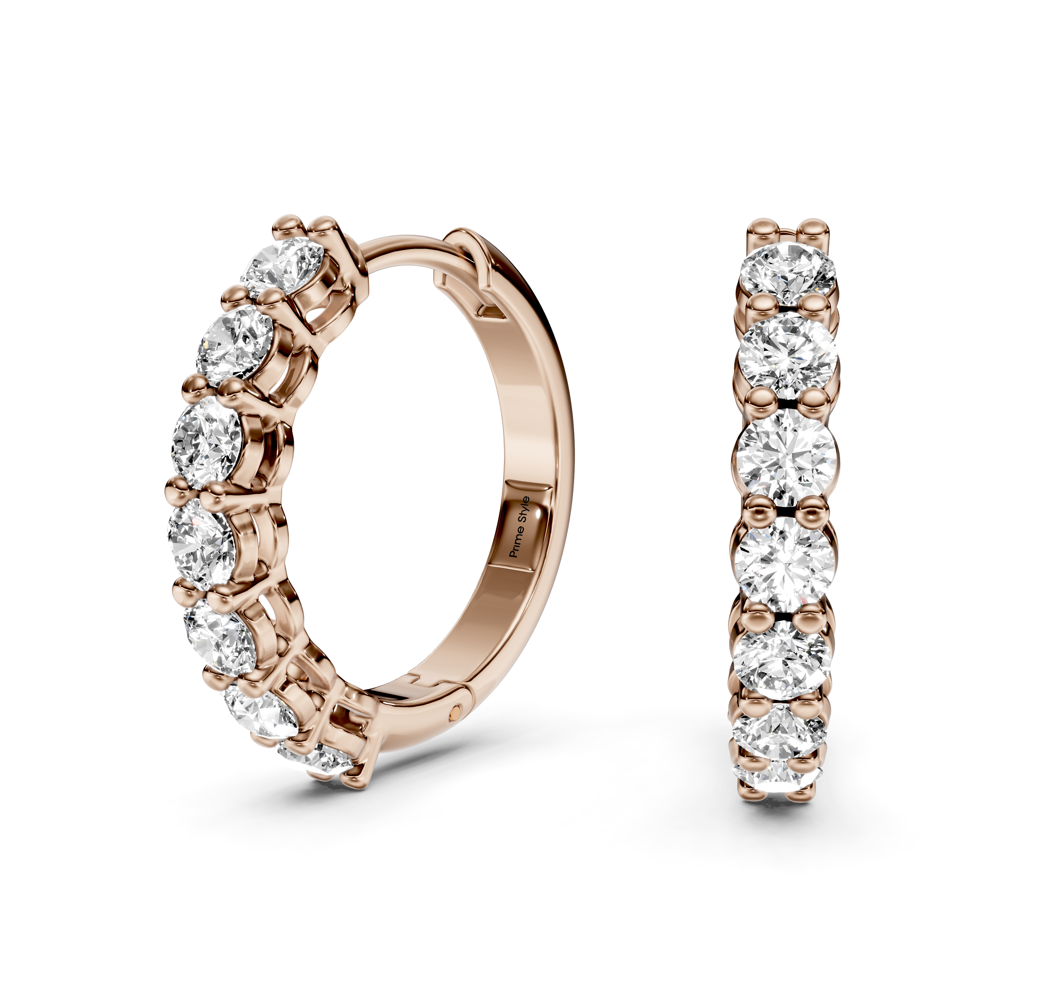 1.20 CT Round Cut Natural Diamonds - Hoop And Drop And Earrings