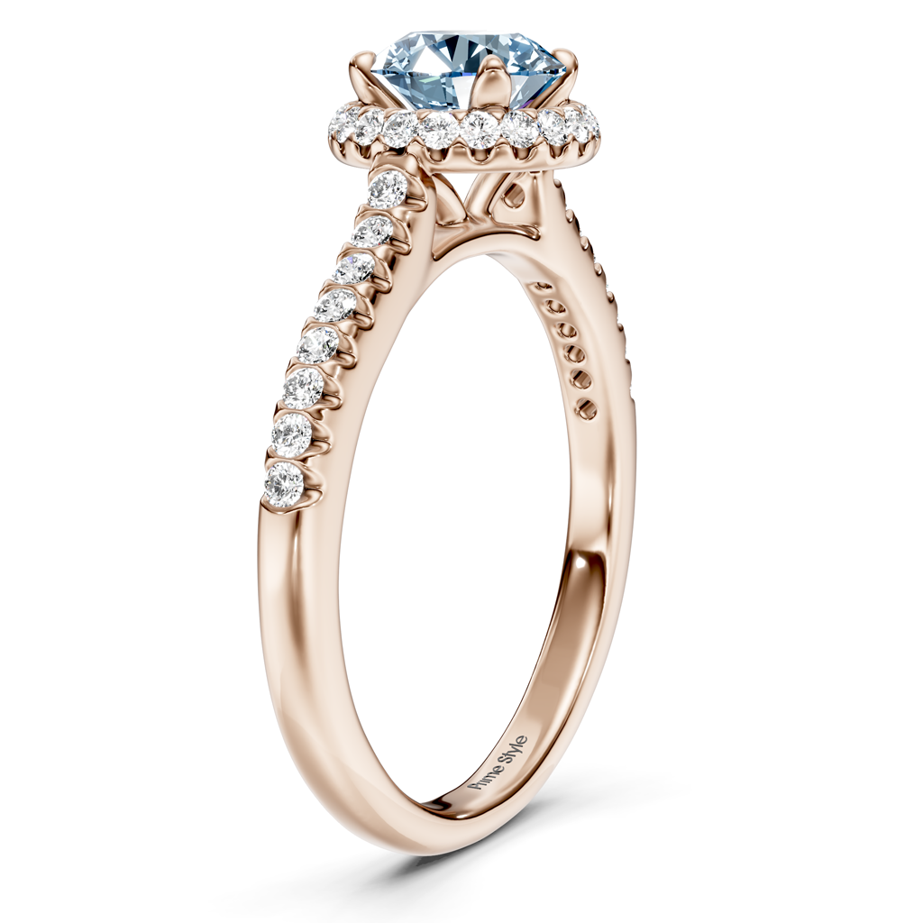 1.30-4.30 CT Round Cut Fancy Blue Diamonds - Engagement Ring