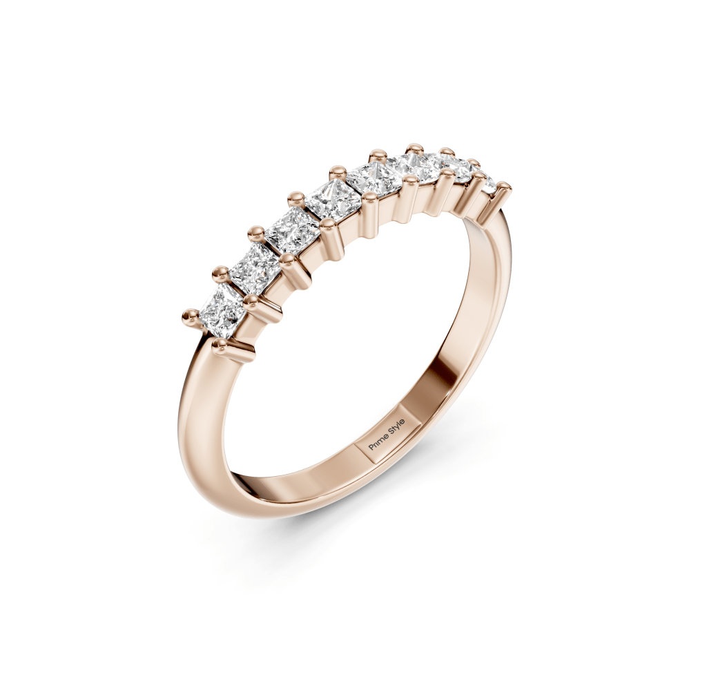 0.40 CT Princess Cut Lab Grown Diamonds - Wedding Band - Primestyle.com