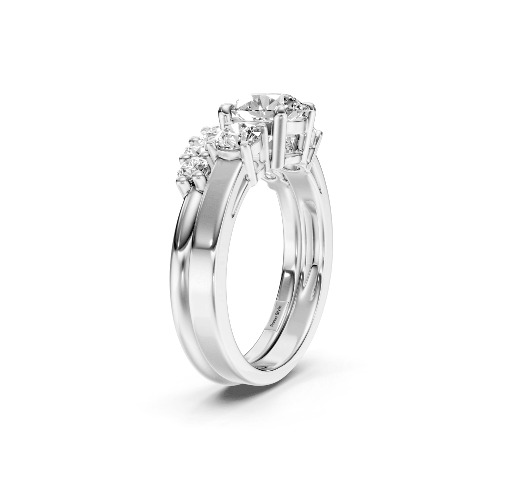 1.30-6.80 CT Round Cut Lab Grown Diamonds - Bridal Set - Primestyle.com
