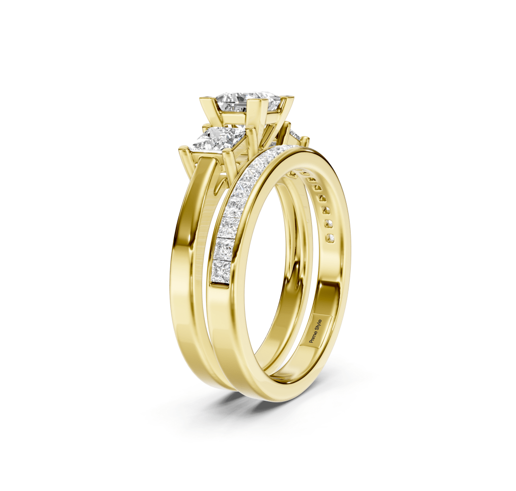 1.40-6.90 CT Princess Cut Lab Grown Diamonds - Bridal Set