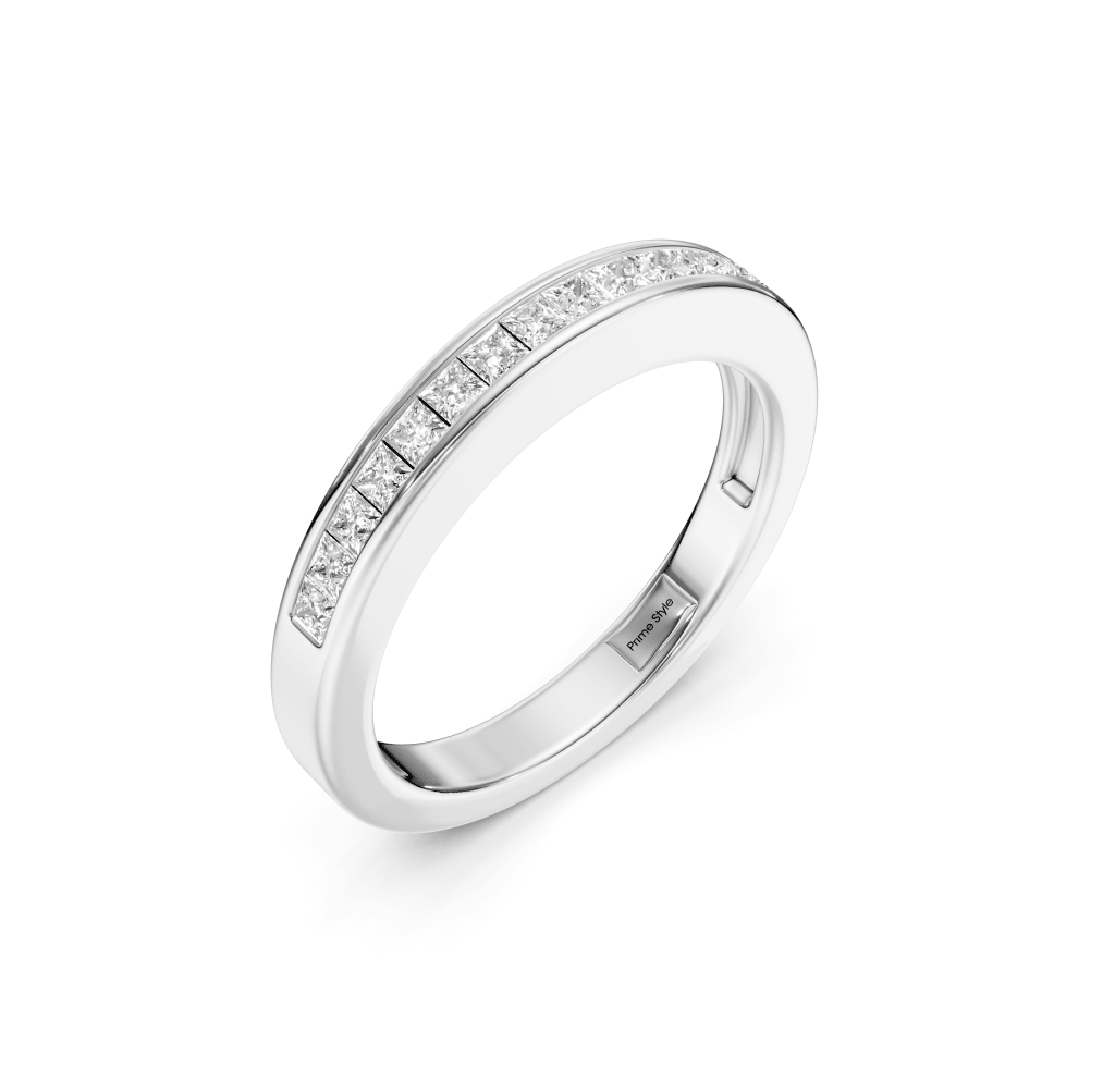 0.40 CT Princess Cut Lab Grown Diamonds - Wedding Band - Primestyle.com