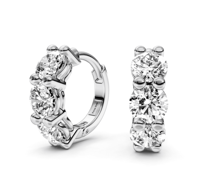 1.30 CT Round Cut Lab Grown Diamonds - Hoop & Drop Earrings