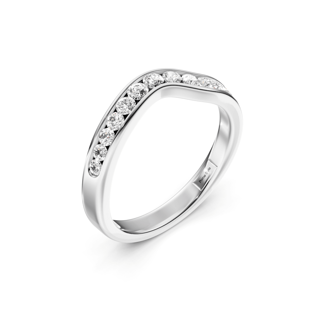 0.25 CT Round Cut Lab Grown Diamonds - Wedding Band - Primestyle.com