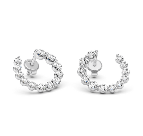1.80 CT Round Cut Diamonds - Diamond Earrings