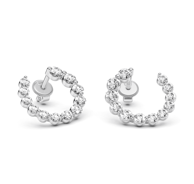 1.80 CT Round Cut Lab Grown Diamonds - Diamond Earrings