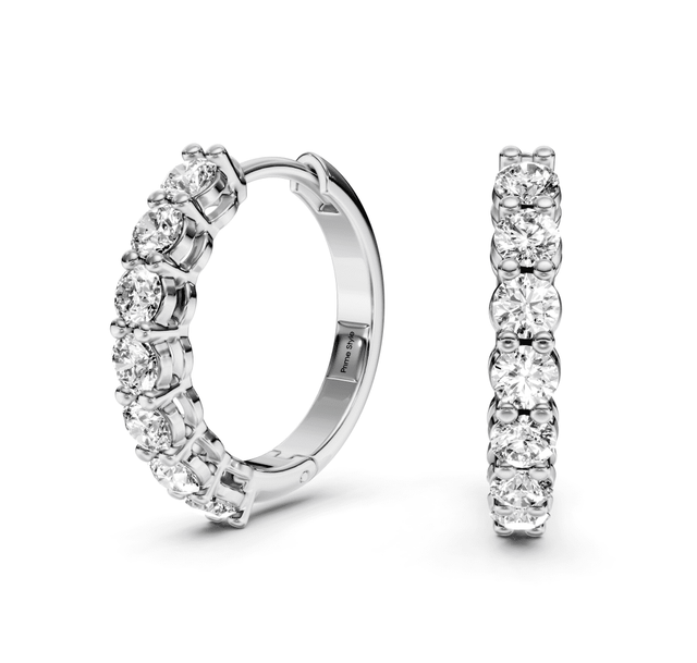 1.20 CT Round Cut Lab Grown Diamonds - Hoop & Drop Earrings