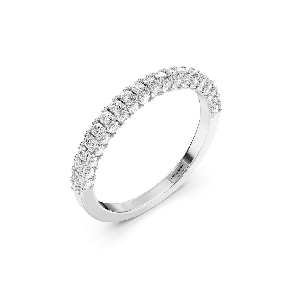 0.65 CT Round Cut Lab Grown Diamonds - Wedding Band