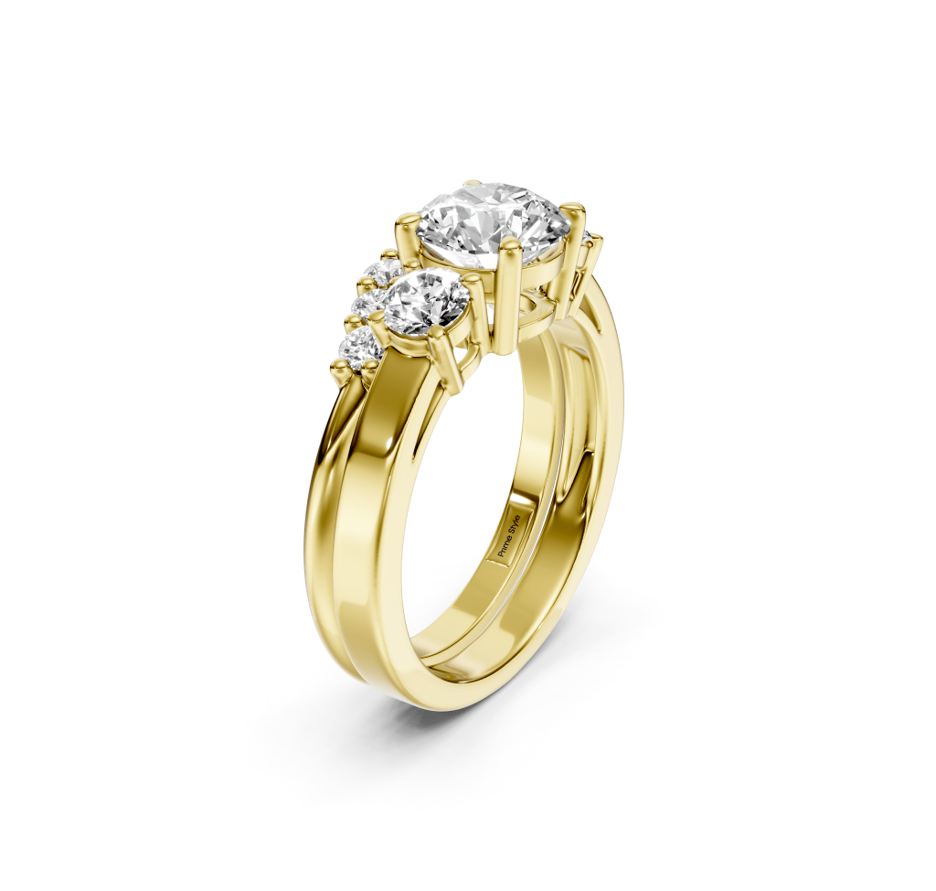 1.05-6.55 CT Round Cut Lab Grown Diamonds - Bridal Set