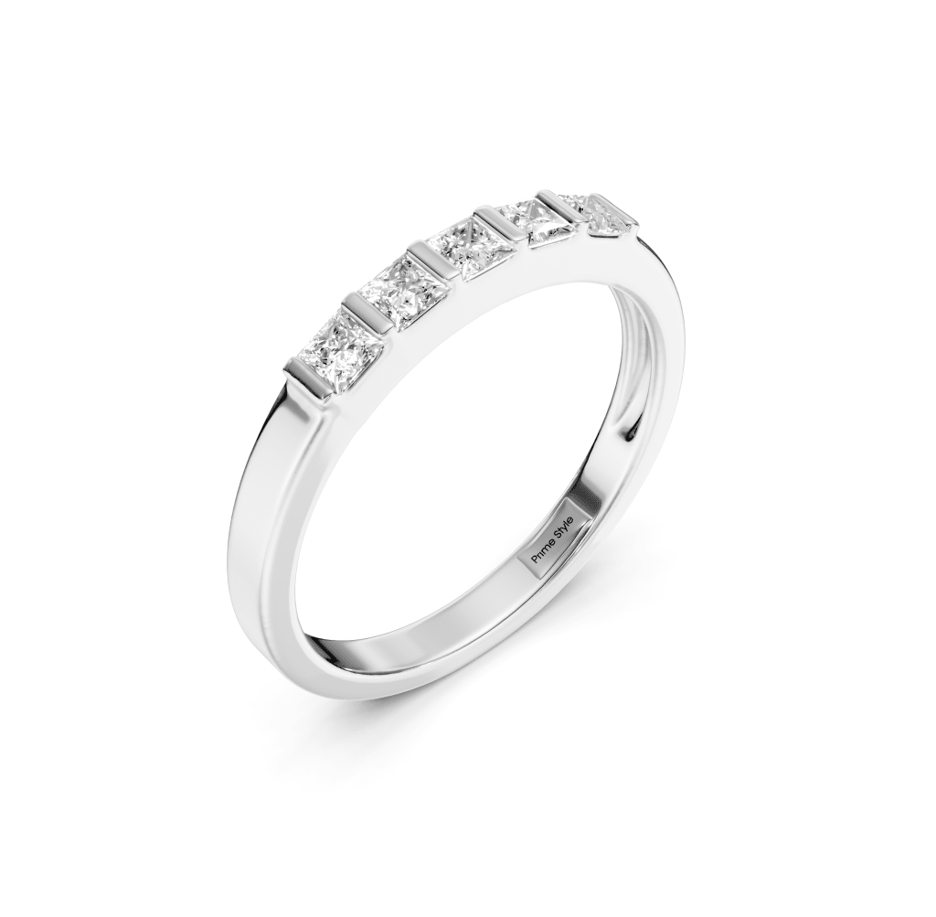 0.40 CT Princess Cut Lab Grown Diamonds - Wedding Band