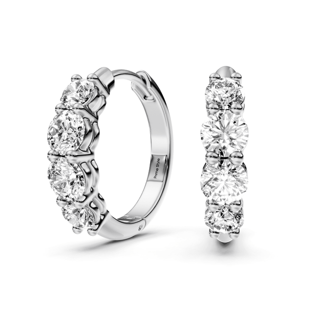 1.60 CT Round Cut Lab Grown Diamonds - Hoop & Drop Earrings