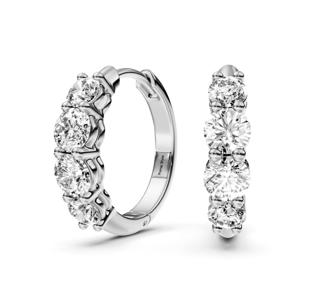 1.60 CT Round Cut Lab Grown Diamonds - Hoop & Drop Earrings