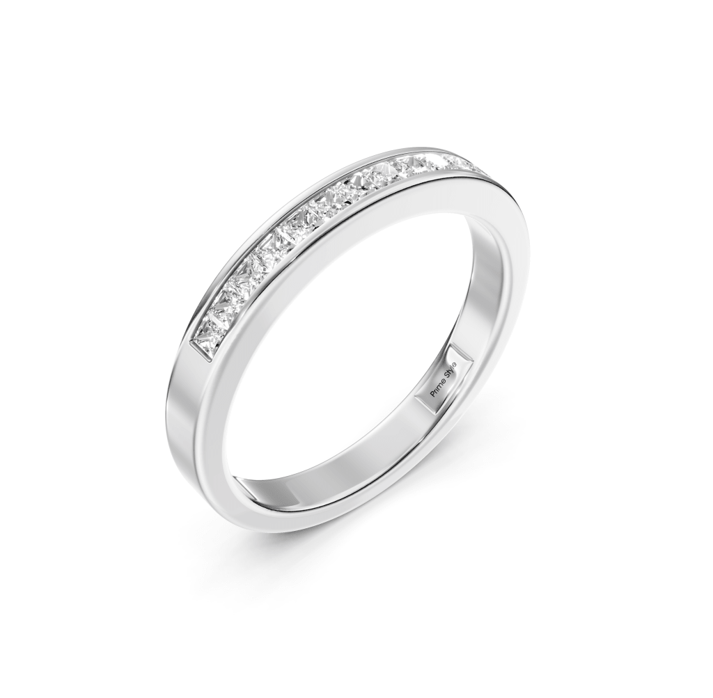 0.35 CT Princess Cut Natural Diamonds - Wedding Band