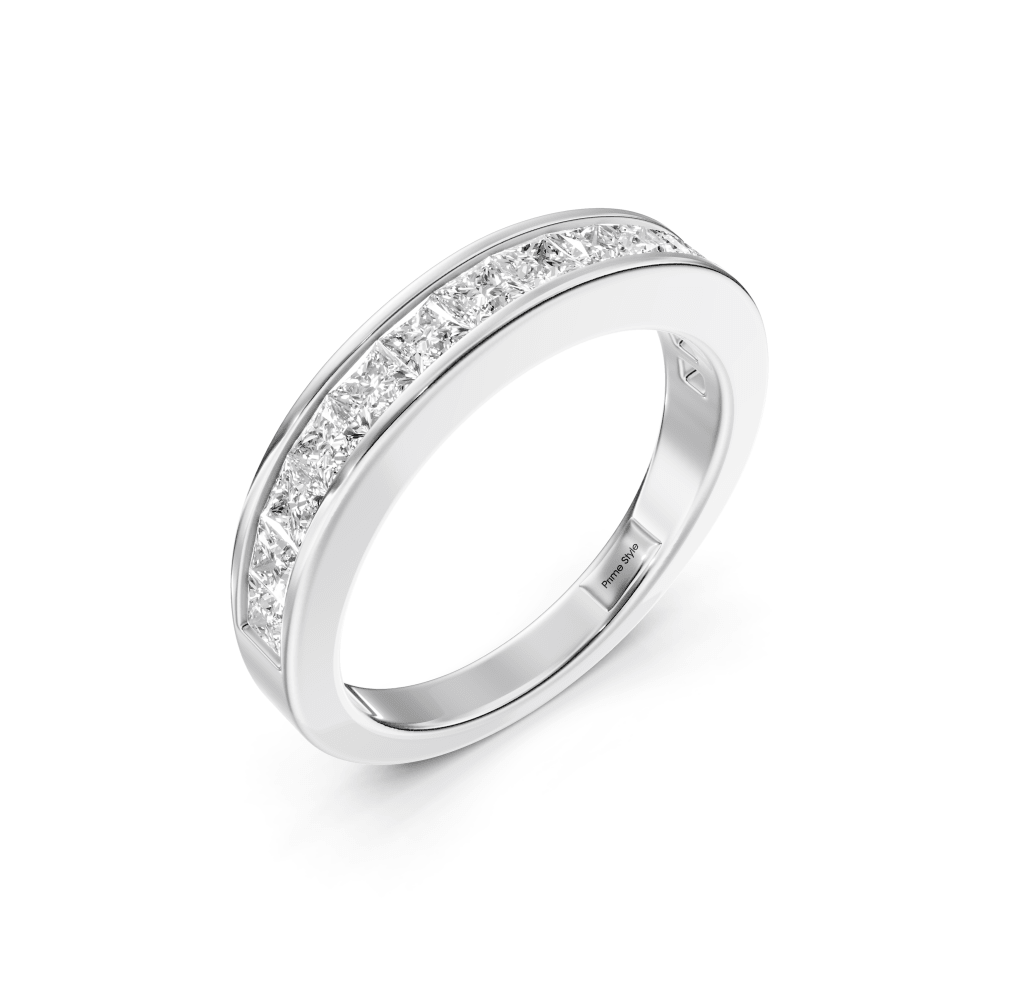 1.00 CT Princess Cut Lab Grown Diamonds - Wedding Band - Primestyle.com