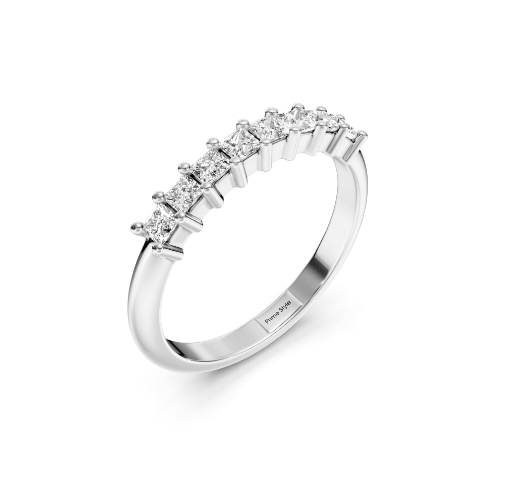 0.40 CT Princess Cut Lab Grown Diamonds - Wedding Band