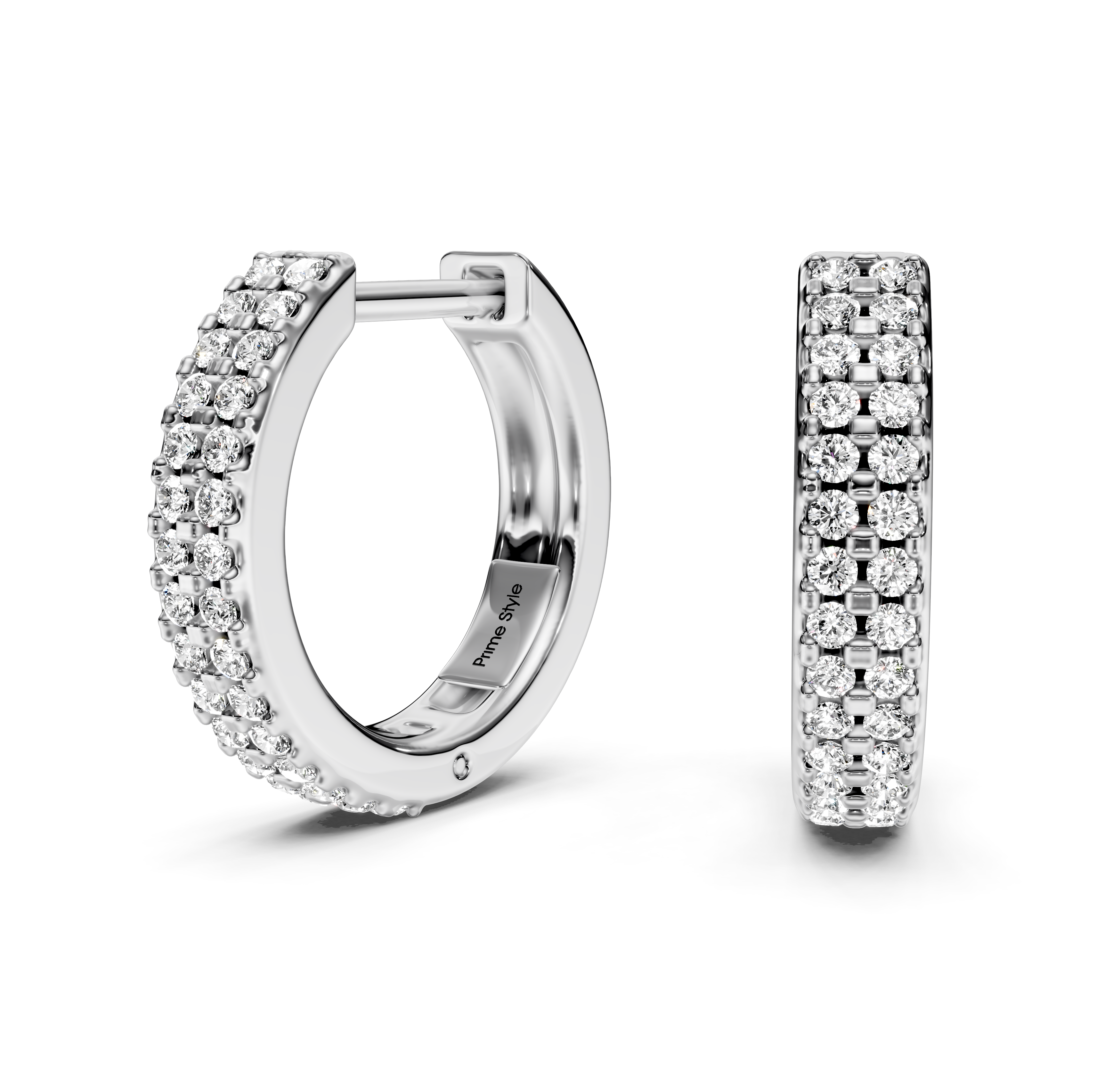 0.20 CT Round Cut Natural Diamonds - Hoop And Drop And Earrings