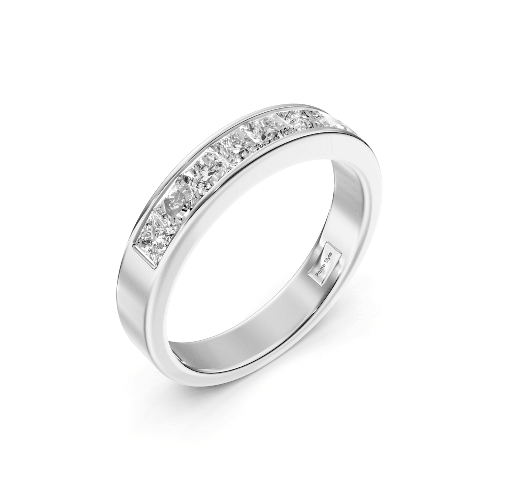 1.00 CT Princess Cut Lab Grown Diamonds - Wedding Band - Primestyle.com