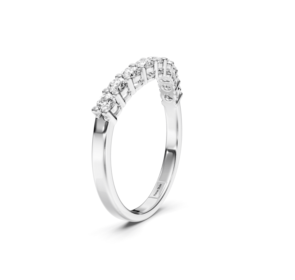 0.50 CT Round Cut Lab Grown Diamonds - Wedding Band - Primestyle.com