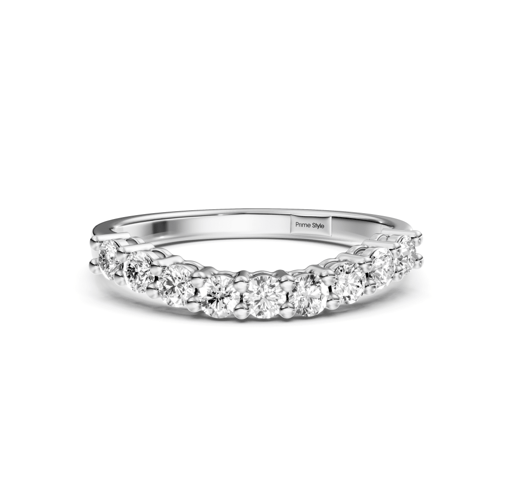 0.50 CT Round Cut Lab Grown Diamonds - Wedding Band - Primestyle.com