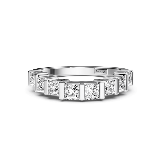 0.80 CT Princess Cut Lab Grown Diamonds - Wedding Band