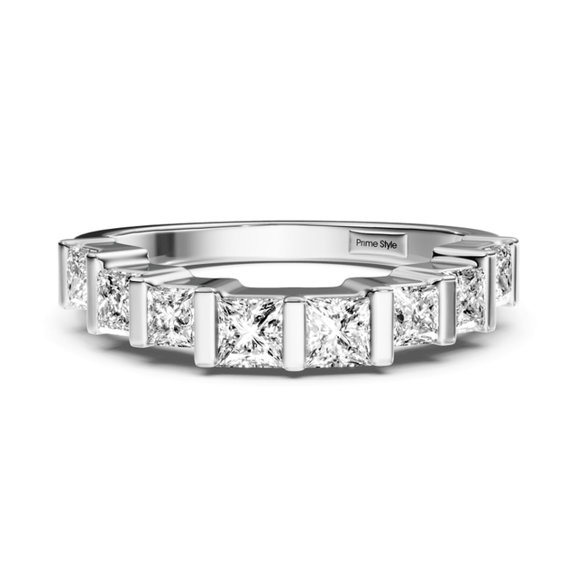 0.80 CT Princess Cut Lab Grown Diamonds - Wedding Band