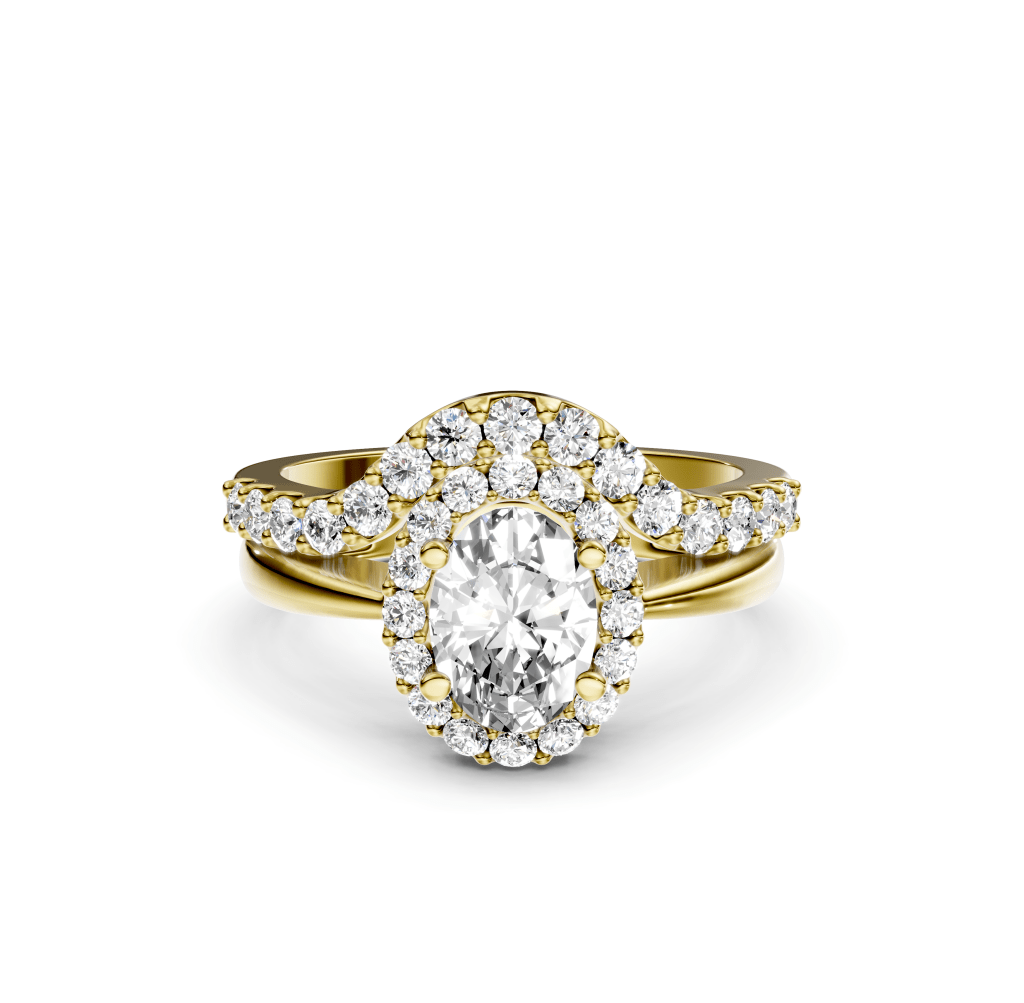 1.10-2.25 CT Oval & Round Cut Natural Diamonds - Bridal Set