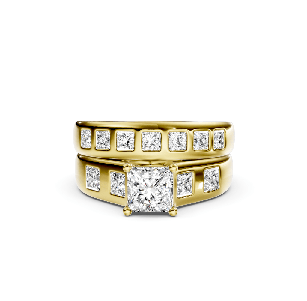 1.65 - 7.15 CT Princess Cut Lab Grown Diamonds - Bridal Set - Primestyle.com