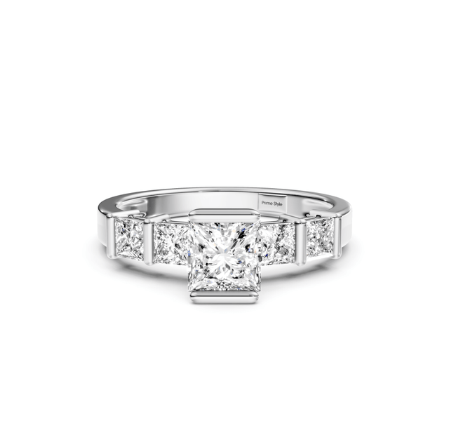 1.30-6.80 CT Princess Cut Lab Grown Diamonds - Engagement Ring
