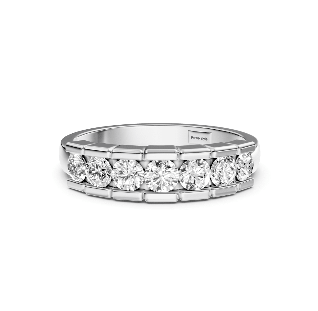 1.00 CT Round Cut Natural Diamonds - Wedding Band - Primestyle.com
