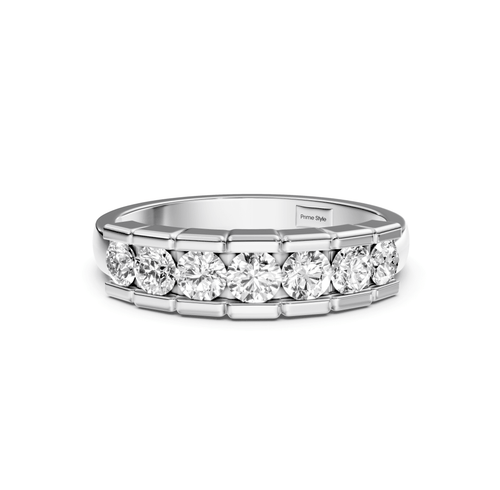 1.00 CT Round Cut Natural Diamonds - Wedding Band - Primestyle.com