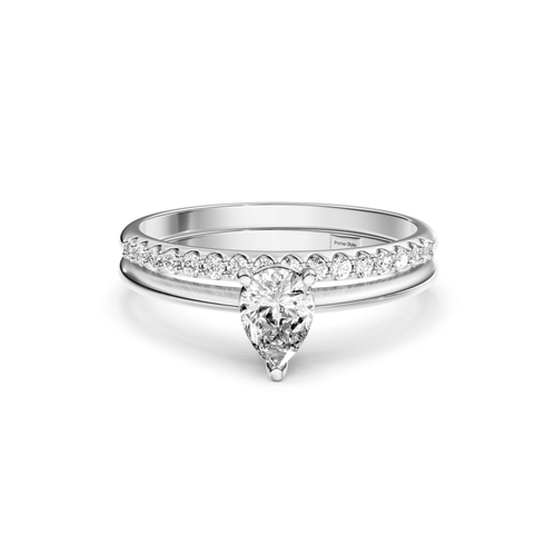 0.65 - 6.15 CT Pear & Round Cut Diamonds - Bridal Set - Primestyle.com