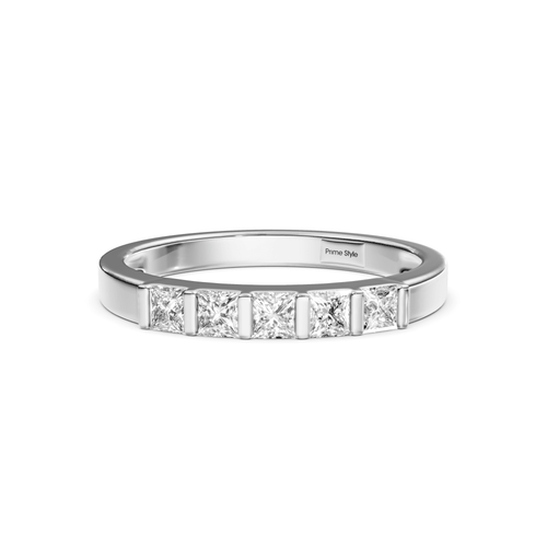 0.40 CT Princess Cut Diamonds - Wedding Band - Primestyle.com