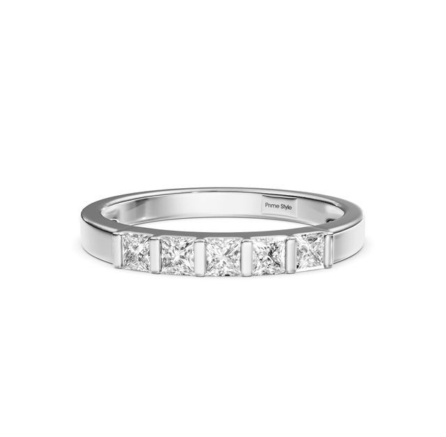 0.40 CT Princess Cut Lab Grown Diamonds - Wedding Band