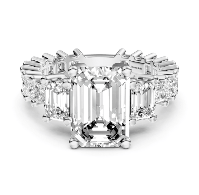 3.20-8.70 CT Emerald & Princess Cut Lab Grown Diamonds - Engagement Ring