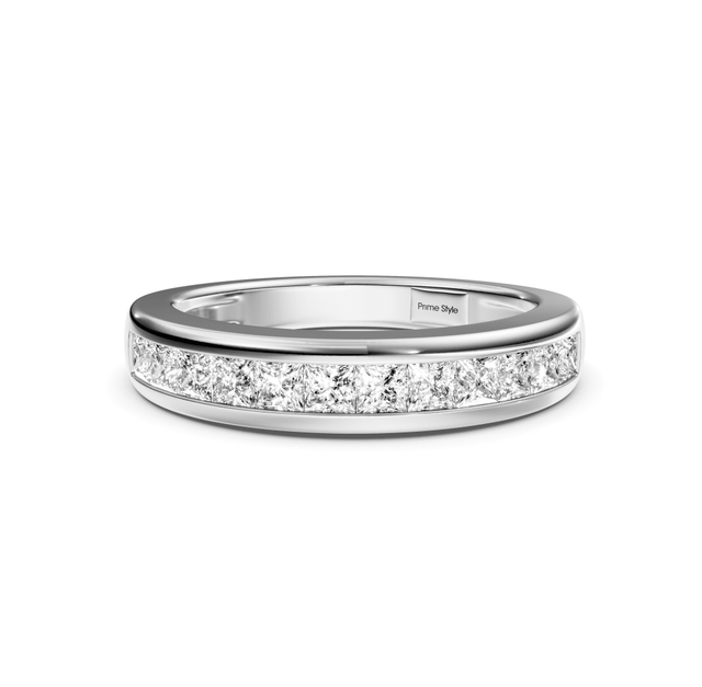 0.60 CT Princess Cut Lab Grown Diamonds - Wedding Band
