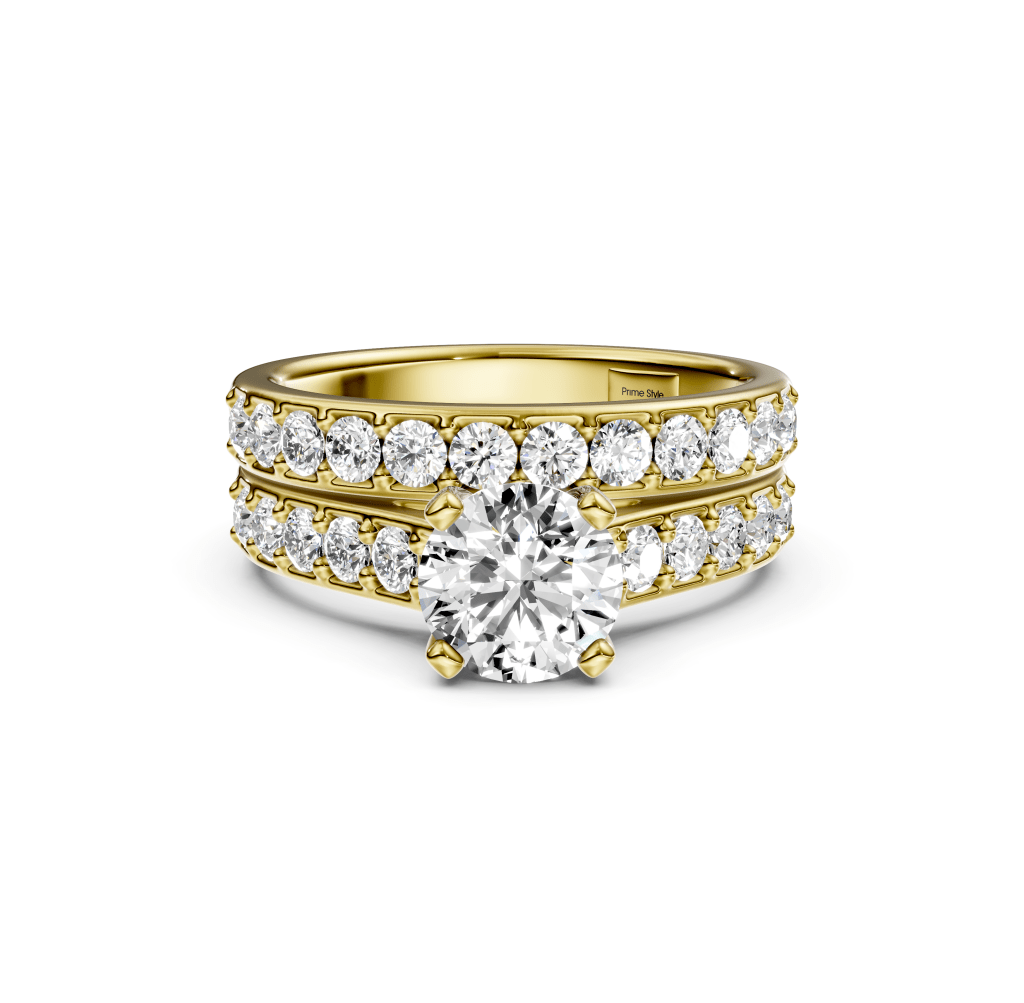 1.35-2.50 CT Round Cut Natural Diamonds - Bridal Set
