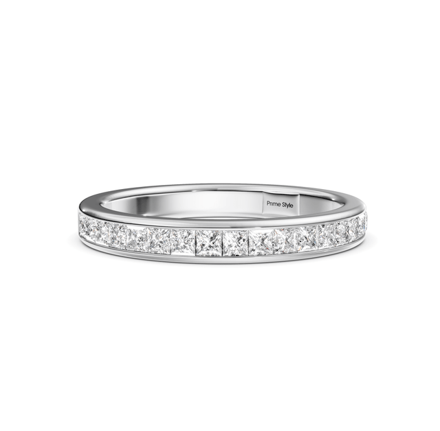 0.90 CT Princess Cut Natural Diamonds - Wedding Band