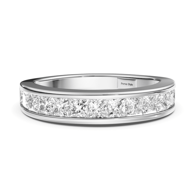 1.00 CT Princess Cut Natural Diamonds - Wedding Band