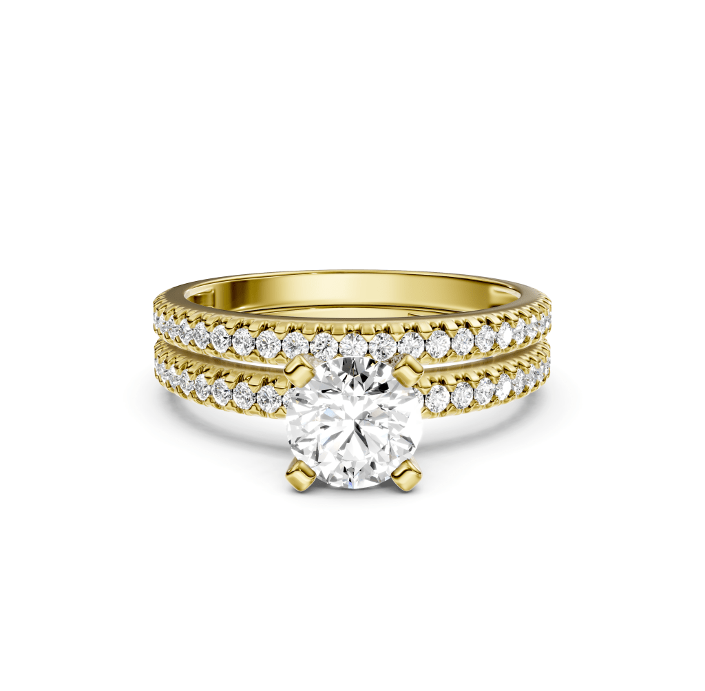 0.95-6.45 CT Round Cut Lab Grown Diamonds - Bridal Set