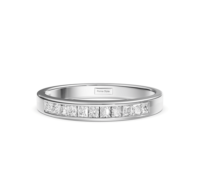 0.25 CT Princess Cut Natural Diamonds - Wedding Band
