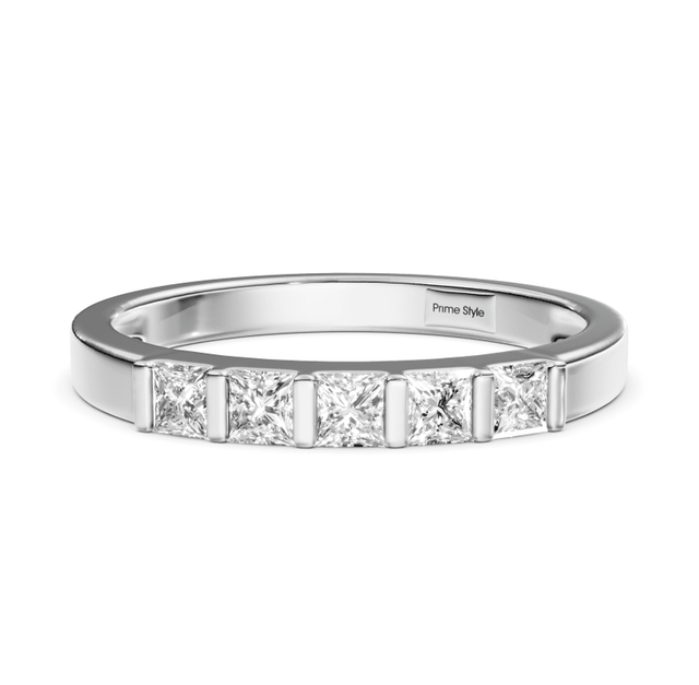 0.40 CT Princess Cut Lab Grown Diamonds - Wedding Band