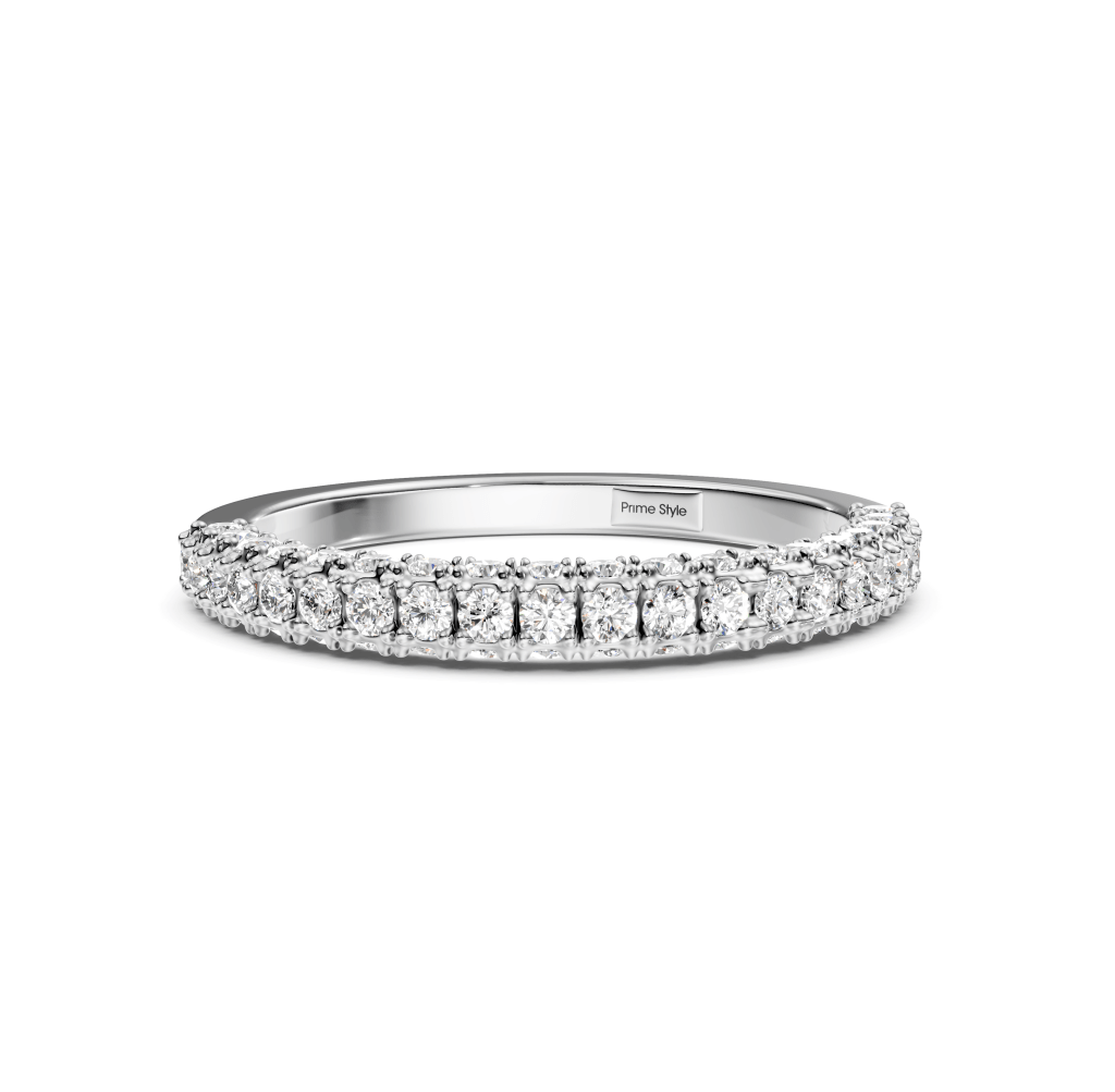0.65 CT Round Cut Diamonds - Wedding Band - Primestyle.com