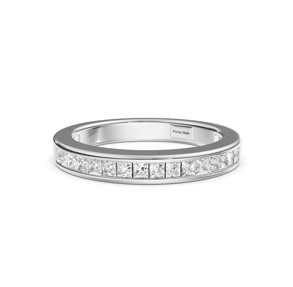 0.40 CT Princess Cut Lab Grown Diamonds - Wedding Band
