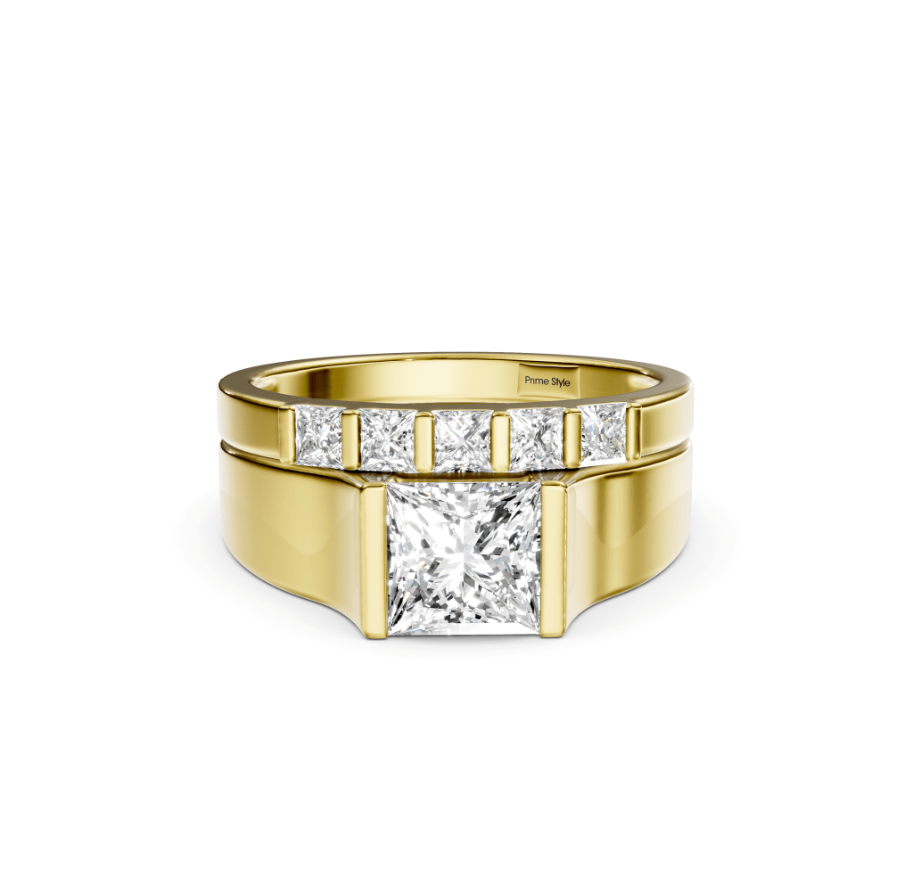 0.90 - 6.40 CT Princess Cut Diamonds - Bridal Set - Primestyle.com