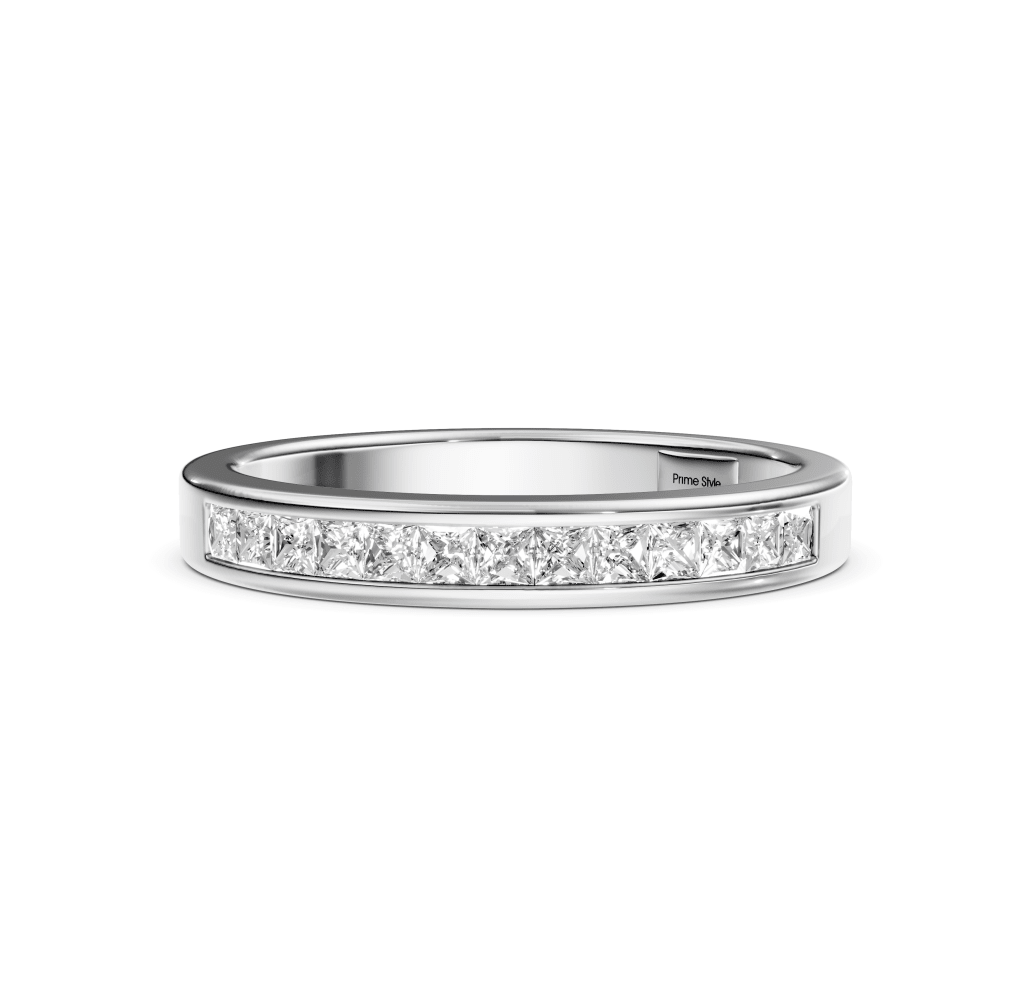 0.35 CT Princess Cut Natural Diamonds - Wedding Band - Primestyle.com