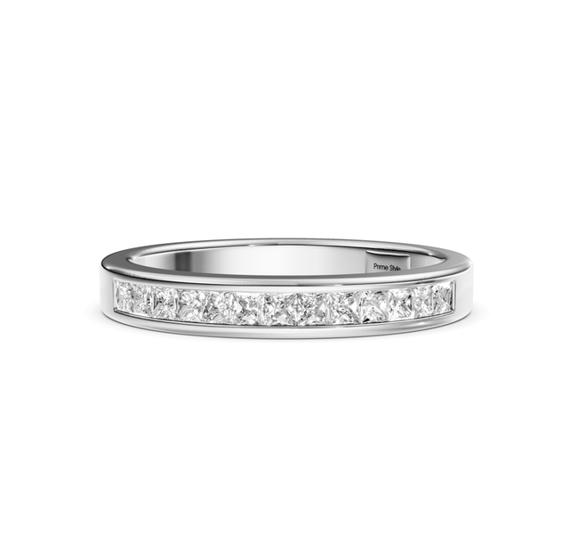 0.35 CT Princess Cut Natural Diamonds - Wedding Band
