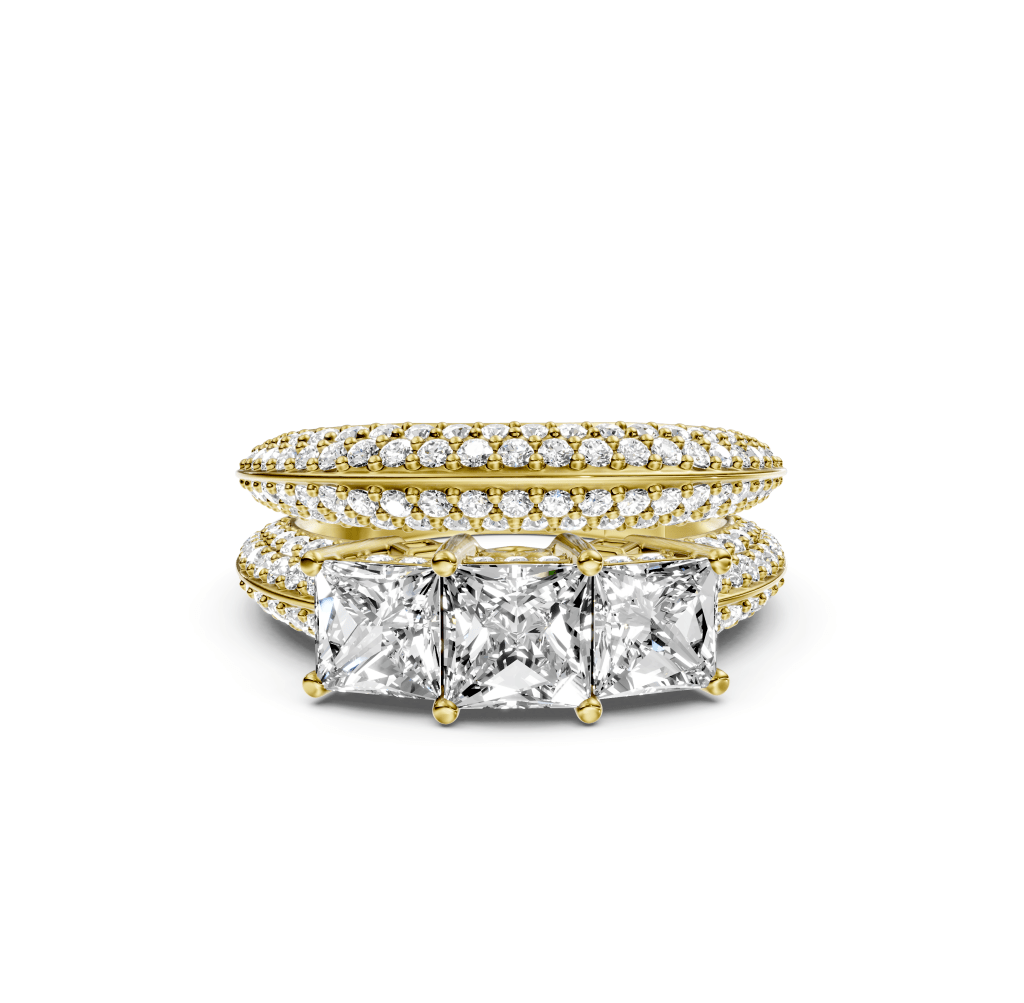 2.20-7.70 CT Princess & Round Cut Lab Grown Diamonds - Bridal Set