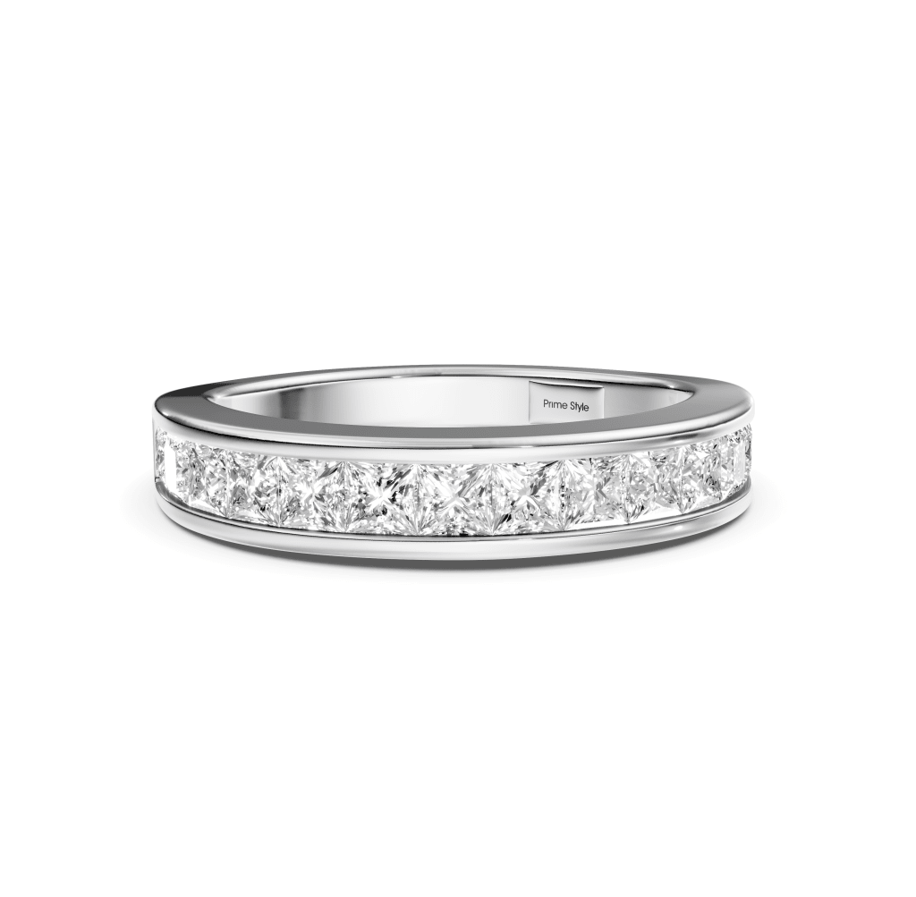 1.00 CT Princess Cut Natural Diamonds - Wedding Band - Primestyle.com