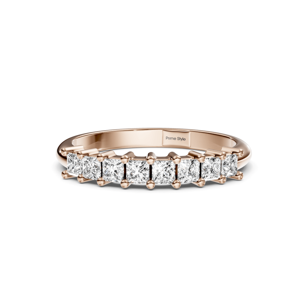 0.40 CT Princess Cut Lab Grown Diamonds - Wedding Band - Primestyle.com