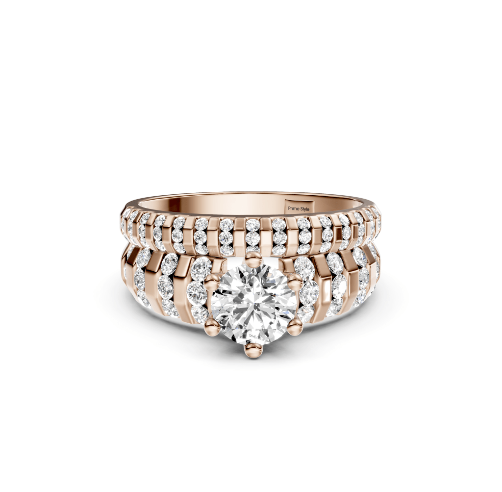 1.35-2.50 CT Round Cut Natural Diamonds - Bridal Set - Primestyle.com